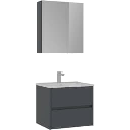 Orka Side 65 Cm Çekmeceli Antrasit Banyo Dolabı Takımı görsel 1
