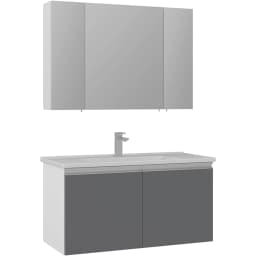 Orka Terme 100 Cm Gri Banyo Dolabı Takımı görsel 1