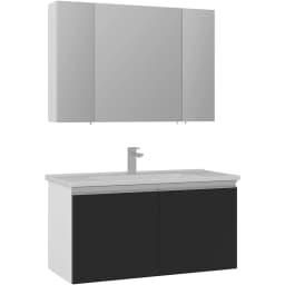Orka Terme 100 Cm Siyah Banyo Dolabı Takımı görsel 1
