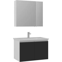 Orka Terme 80 Cm Siyah Banyo Dolabı Takımı görsel 1