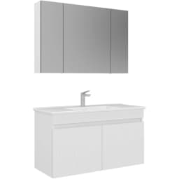 Orka Tivoli 100 Cm Mat Beyaz Banyo Dolabı Takımı görsel 1