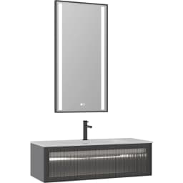 Orka Urban 100 Cm Mat Gri Banyo Dolabı Takımı görsel 1