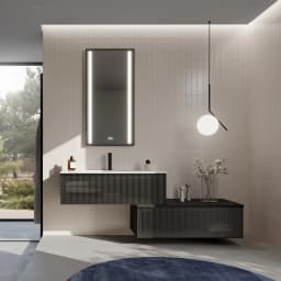 Orka Urban 100 Cm Mat Siyah Banyo Dolabı Takımı görsel 2