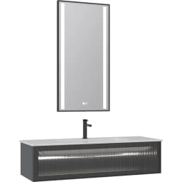 Orka Urban 120 Cm Mat Antrasit Banyo Dolabı Takımı görsel 1