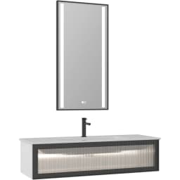 Orka Urban 120 Cm Mat Beyaz Banyo Dolabı Takımı görsel 1