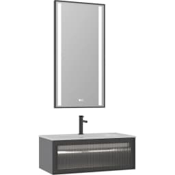 Orka Urban 80 Cm Mat Gri Banyo Dolabı Takımı görsel 1