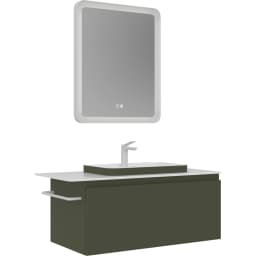Orka Vico 100 Cm Mat Zeytin Yeşili Banyo Dolabı Takımı - 5006939 görsel 1