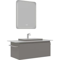 Orka Vico 110 Cm Mat Vizon Banyo Dolabı Takımı - 5008879 görsel 1