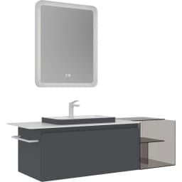 Orka Vico 140 Cm Mat Antrasit Banyo Dolabı Takımı - 5008886 görsel 1