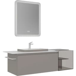 Orka Vico 140 Cm Mat Vizon Banyo Dolabı Takımı - 5008865 görsel 1