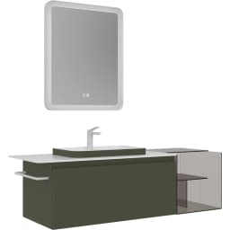 Orka Vico 140 Cm Mat Zeytin Yeşili Banyo Dolabı Takımı - 5007159 görsel 1