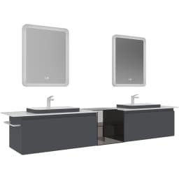 Orka Vico 240 Cm Mat Antrasit Banyo Dolabı Takımı - 5008890 görsel 1