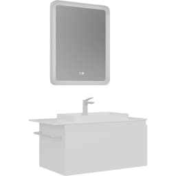 Orka Vico 80 Cm Mat Beyaz Banyo Dolabı Takımı - 5008603 görsel 1