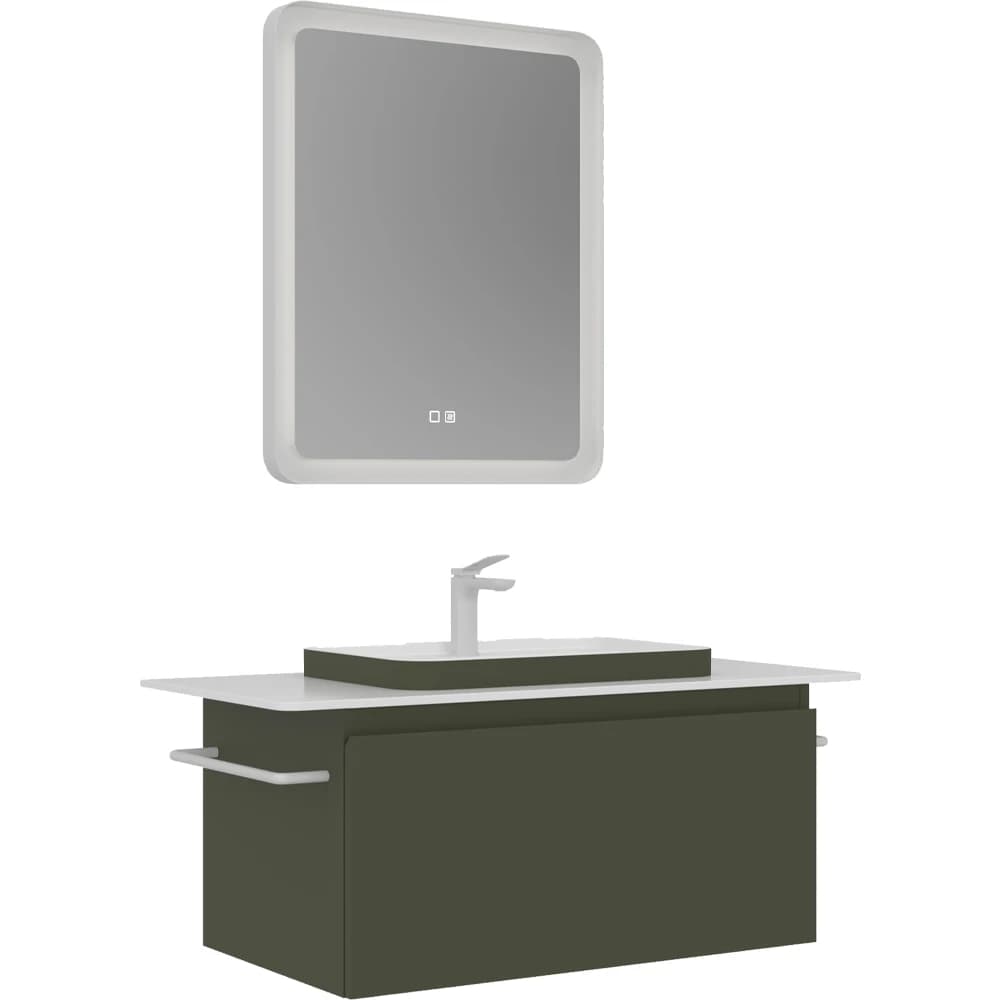 Orka Vico 90 Cm Mat Zeytin Yeşili Banyo Dolabı Takımı - 5008595