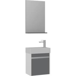 Orka Yedisu 45 Cm Gri Banyo Dolabı Takımı görsel 1