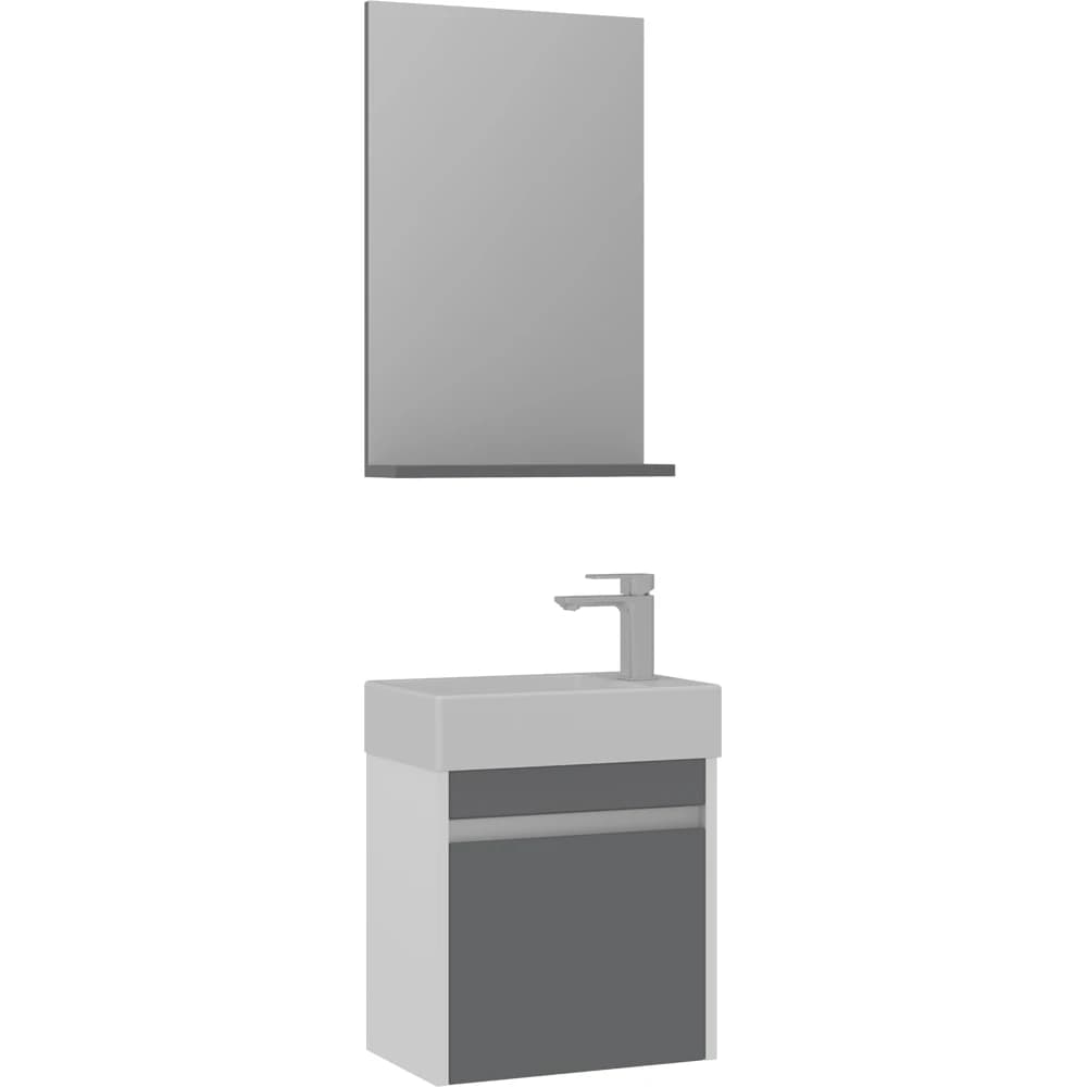 Orka Yedisu 45 Cm Gri Banyo Dolabı Takımı
