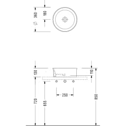 Serel 36 Cm Yuvarlak Çanak Lavabo - 2060DXS110H görsel 2