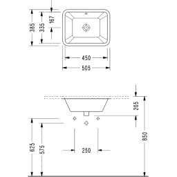 Serel 50x38 Cm Dikdörtgen Tezgah Altı Lavabo - 0661DSS000S görsel 2