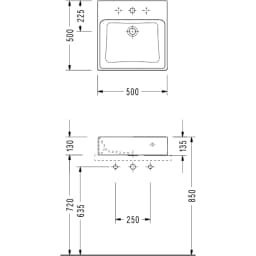 Serel 50x50 Cm Kare Tezgah Üstü Lavabo - 2042TXS110H görsel 2