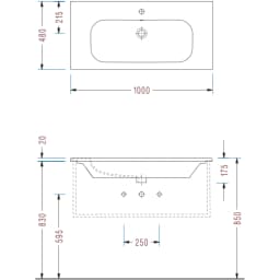Serel Nita 100x48 Cm Etajerli Lavabo - NT40TDS110H görsel 2