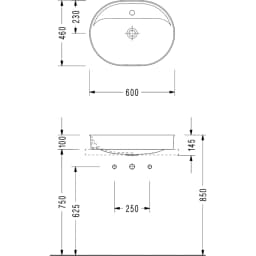 Serel Nita 60x46 Cm Yuvarlak Tezgah Üstü Lavabo - 2079TXS110H görsel 2