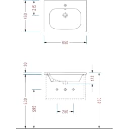 Serel Nita 65x48 Cm Etajerli Lavabo - NT30TDS110H görsel 2