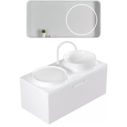 Serel Passion 100 Cm Beyaz Banyo Dolabı Takımı - PA40STS110H görsel 1