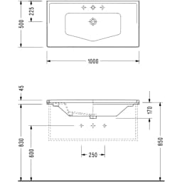 Serel Royal 100x50 Cm Etajerli Lavabo - RY43TDS110H görsel 2