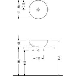 Serel Slimline 45 Cm Çanak Lavabo - 9502DXS110H görsel 2