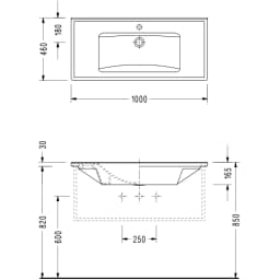 Serel Star 100x46 Cm Etajerli Lavabo - 3037TXS110H görsel 2