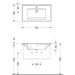 Serel Star 80x46 Cm Etajerli Lavabo - 3035TXS110H görsel 2