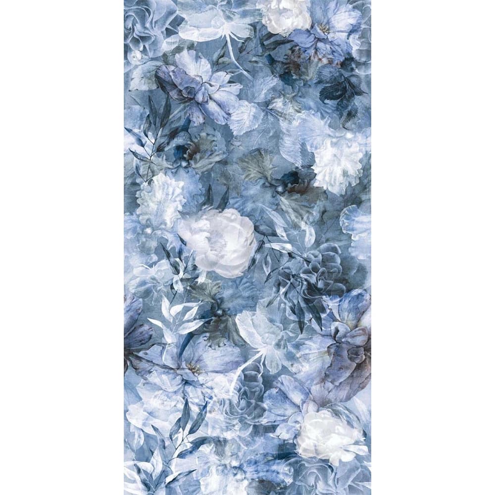 T-One Blue Blossoms 6 mm Mat Porselen Plaka 160x320