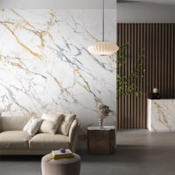 T-One Calacatta Macchia 12 mm Parlak Porselen Tezgah 162x323 görsel 2