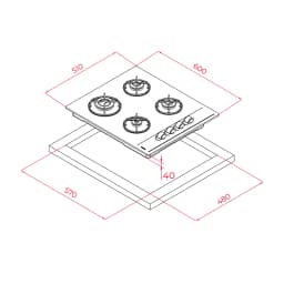 Teka GBE 64002 KB 60 Cm Siyah Camlı Gazlı Ocak görsel 4