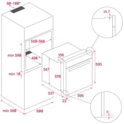 Teka AirFry HLB 8416 Siyah Cam Ankastre Fırın görsel 4