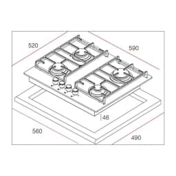 TEKA HAL 60 4G AI AL Siyah Cam Gazlı Ocak görsel 2