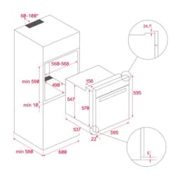 Teka HLB 8400 FBK Siyah Cam Multifonksiyonel Ankastre Fırın görsel 4