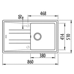 Teka Stone 50 B-TG Metalik Siyah Tegranit Eviye görsel 2