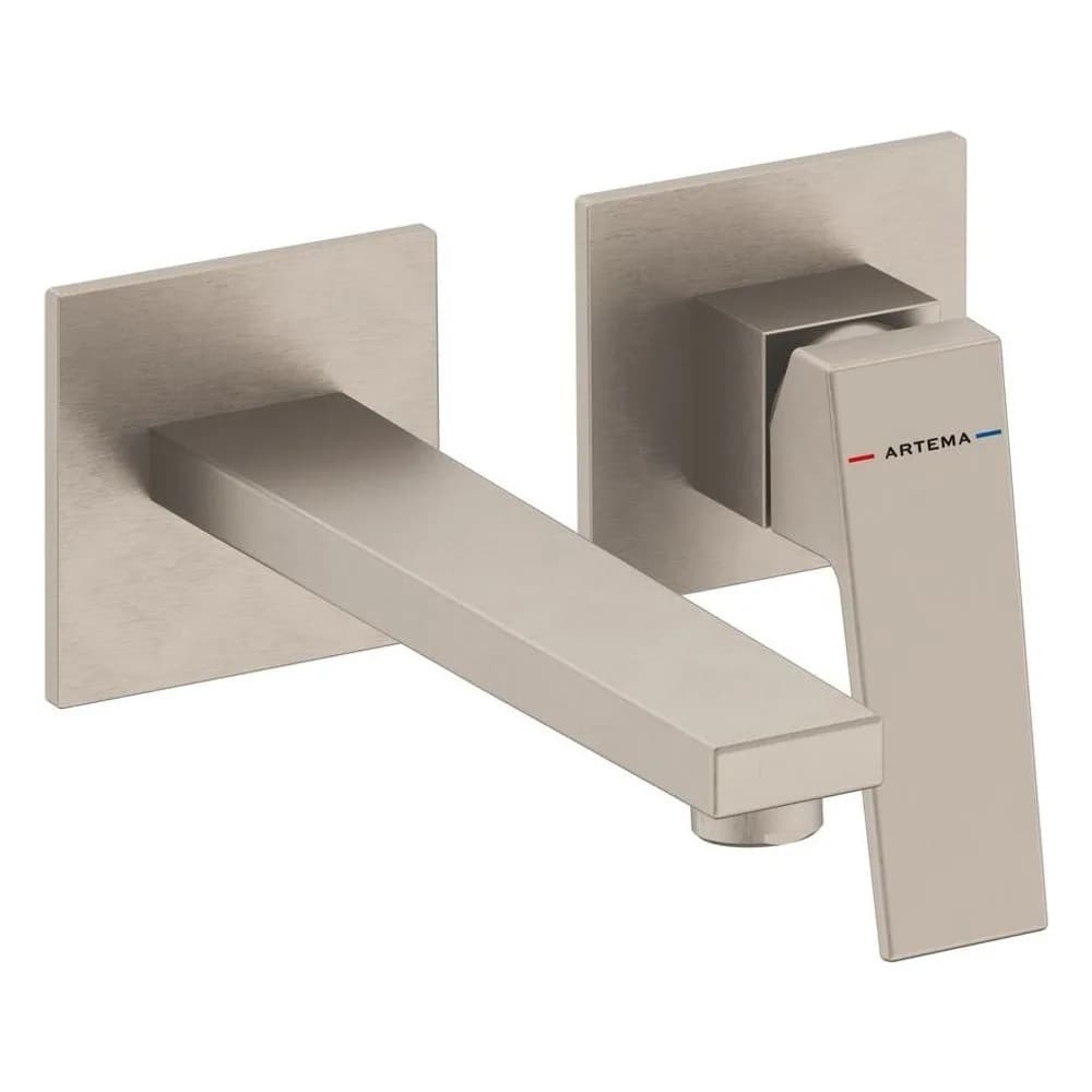 Artema Minimax Square Fırçalı Nikel Uzun Lavabo Bataryası