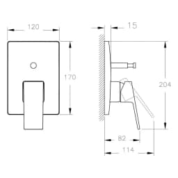 Artema Minimax Square Fırçalı Nikel Ankastre Banyo Bataryası görsel 2