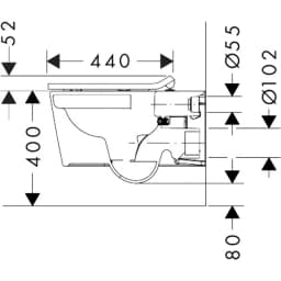 Hansgrohe EluPura S 54 cm AquaHelix Yavaş Kapanan Kapaklı Kanalsız Asma Klozet Seti - 60344450 görsel 2
