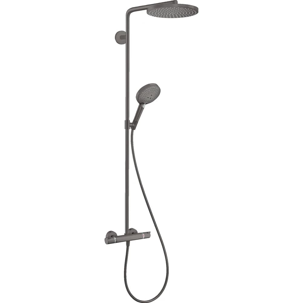 Hansgrohe Raindance S 240 1jet PowderRain EcoSmart+ Mat Siyah-Krom Termostatlı Duş Kolonu - 28825340