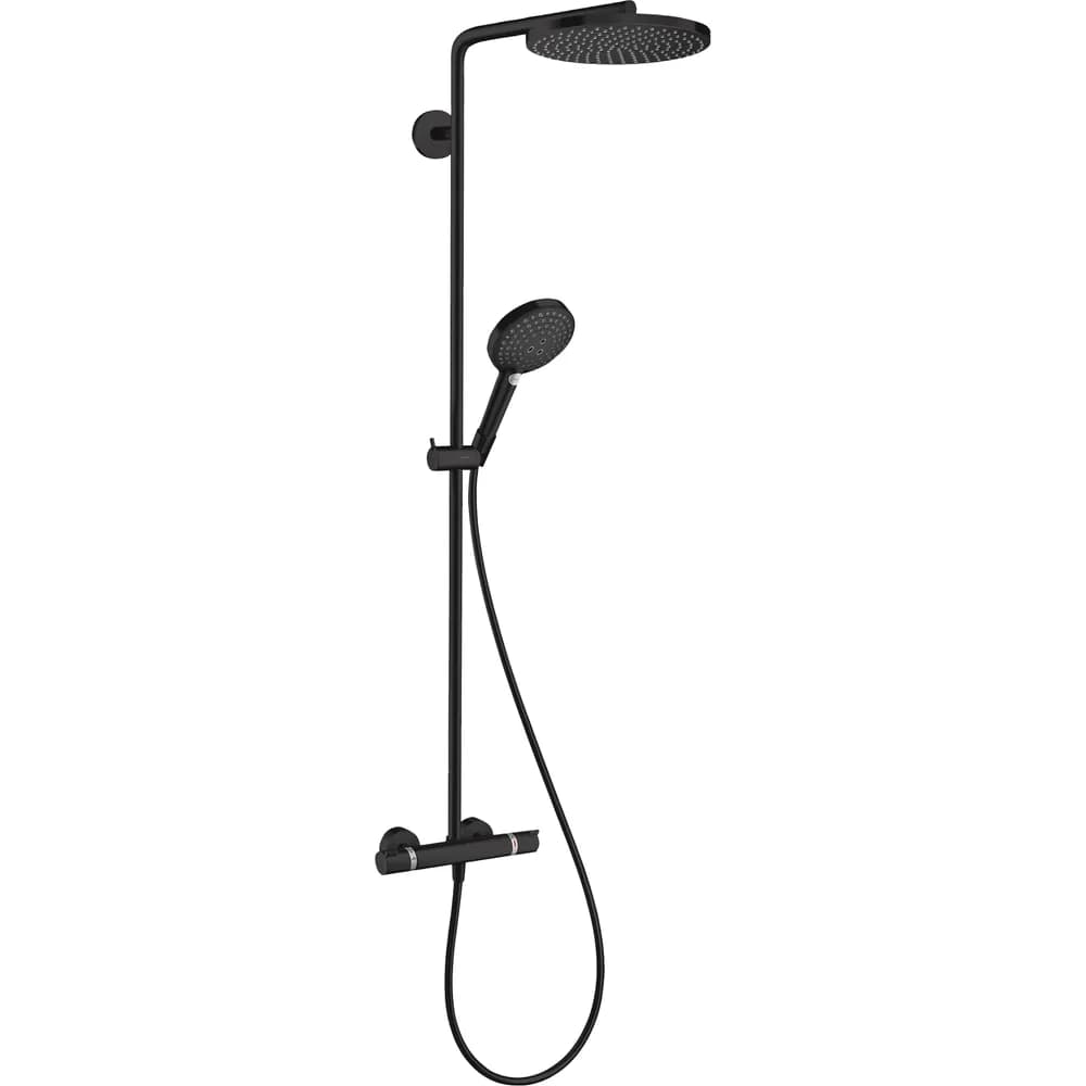 Hansgrohe Raindance S 240 1jet PowderRain EcoSmart+ Mat Siyah Termostatlı Duş Kolonu - 28825670