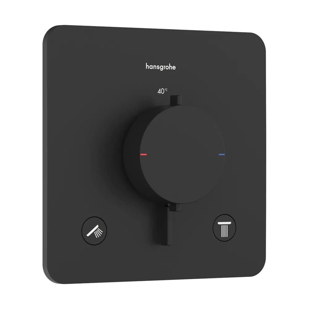 Hansgrohe Ecostat Comfort Q Mat Siyah 2 Çıkış İçin Ankastre Termostatik Banyo Bataryası - 33713670