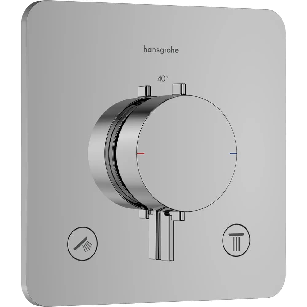 Hansgrohe Ecostat Comfort Q 2 Çıkış İçin Ankastre Termostatik Banyo Bataryası - 33713000