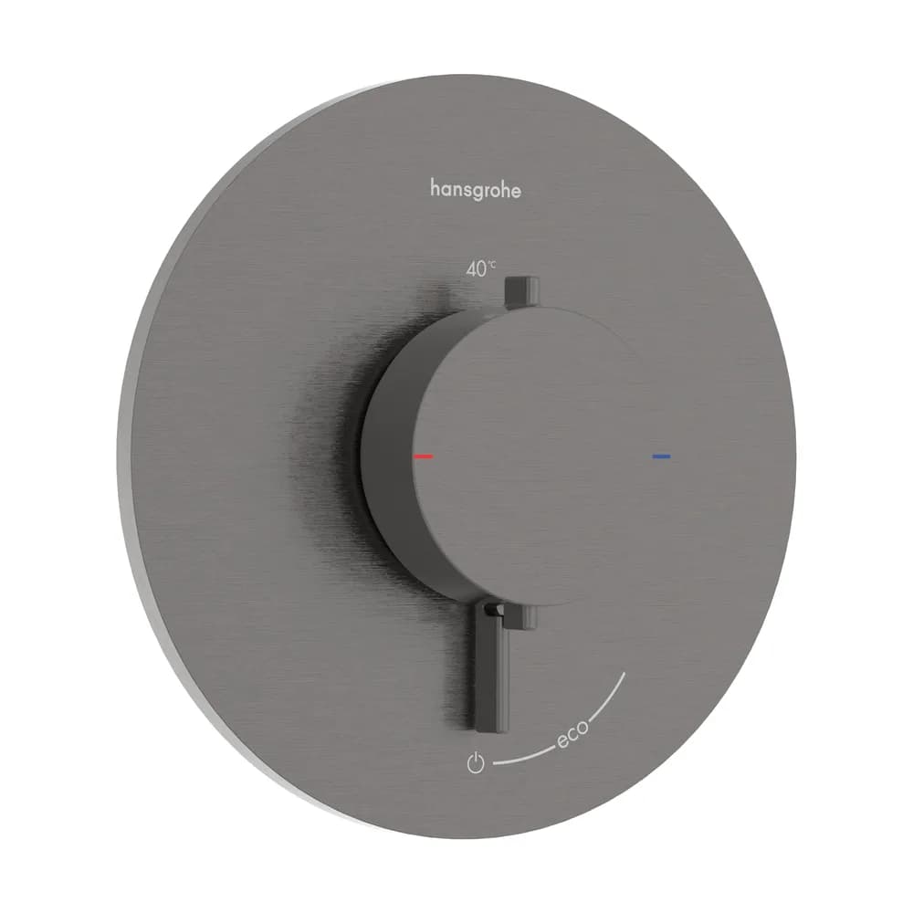 Hansgrohe Ecostat Comfort S Mat Siyah-Krom 1 Çıkış İçin Ankastre Termostatik Banyo Bataryası - 33714340