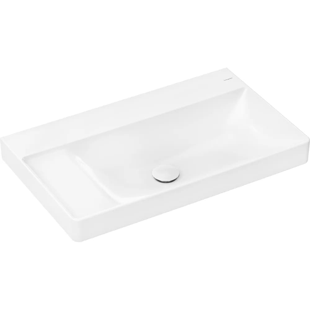 Hansgrohe Xelu Q 80x48 cm SmartClean Sol Raflı Deliksiz Tezgah Üstü Lavabo - 61035450