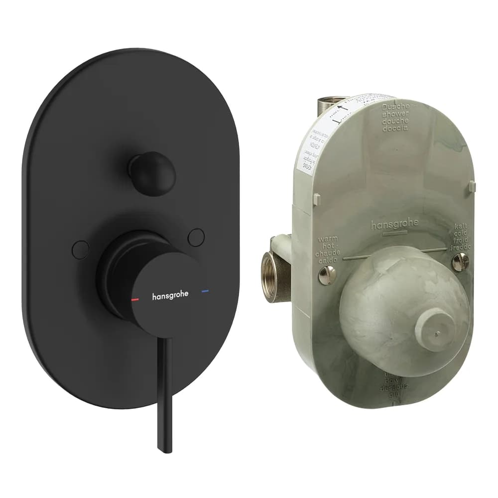Hansgrohe Zesis S Mat Siyah Ankastre Tek Kollu Küvet Bataryası Seti - 74418670