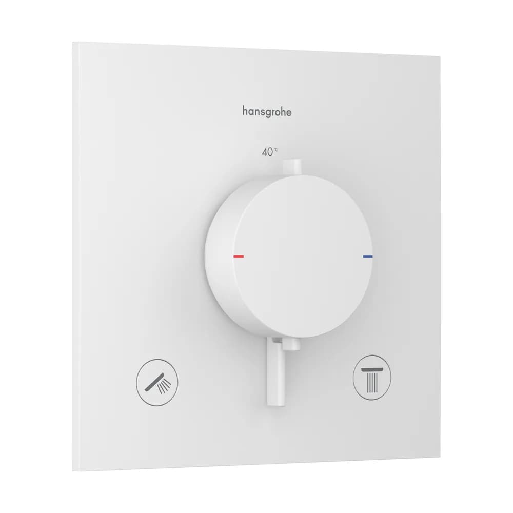 Hansgrohe Ecostat Comfort E Mat Beyaz 2 Çıkış İçin Ankastre Termostatik Banyo Bataryası - 33711700