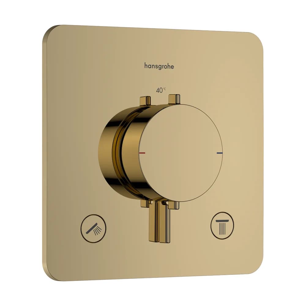 Hansgrohe Ecostat Comfort Q Parlak Altın 2 Çıkış İçin Ankastre Termostatik Banyo Bataryası - 33713990